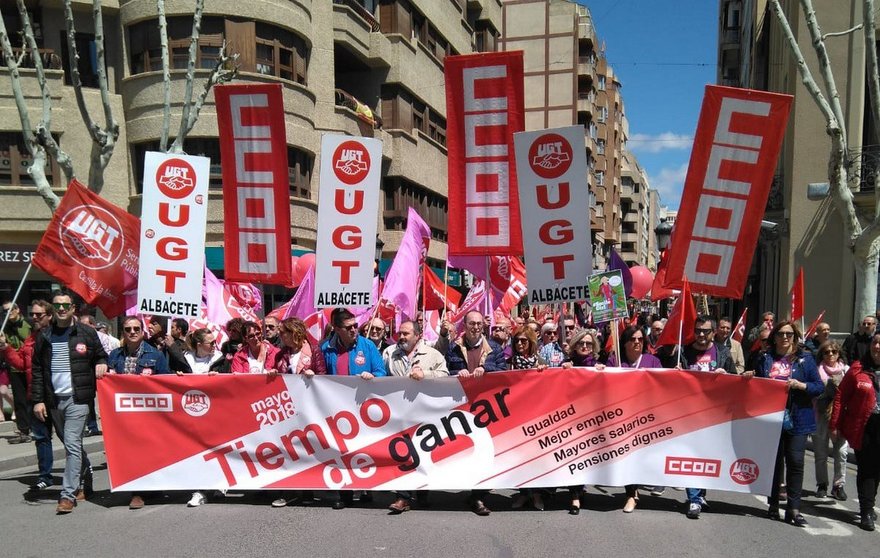 Carlos Pedrosa en la Manifestacion 1º de Mayo 2018 en Albacete (Copiar)