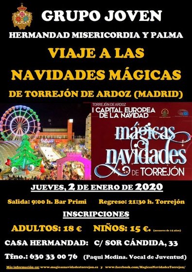Cartel viaje Grupo Joven Navidades Mágicas Torrejón