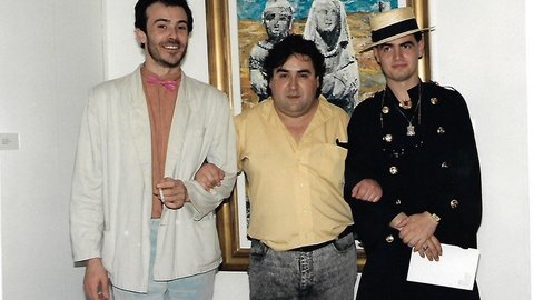 Gómez-Porro, Joaquín Brotóns y Francisco Fernández, en la Casa de Cultura de Valdepeñas